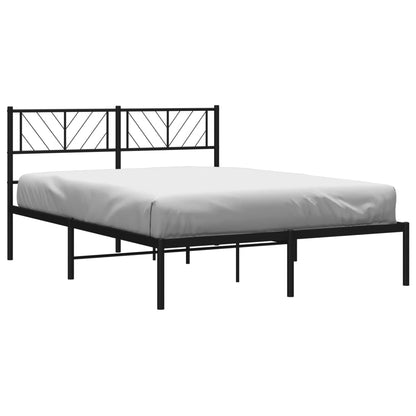 Estrutura de cama com cabeceira 120x190 cm metal preto