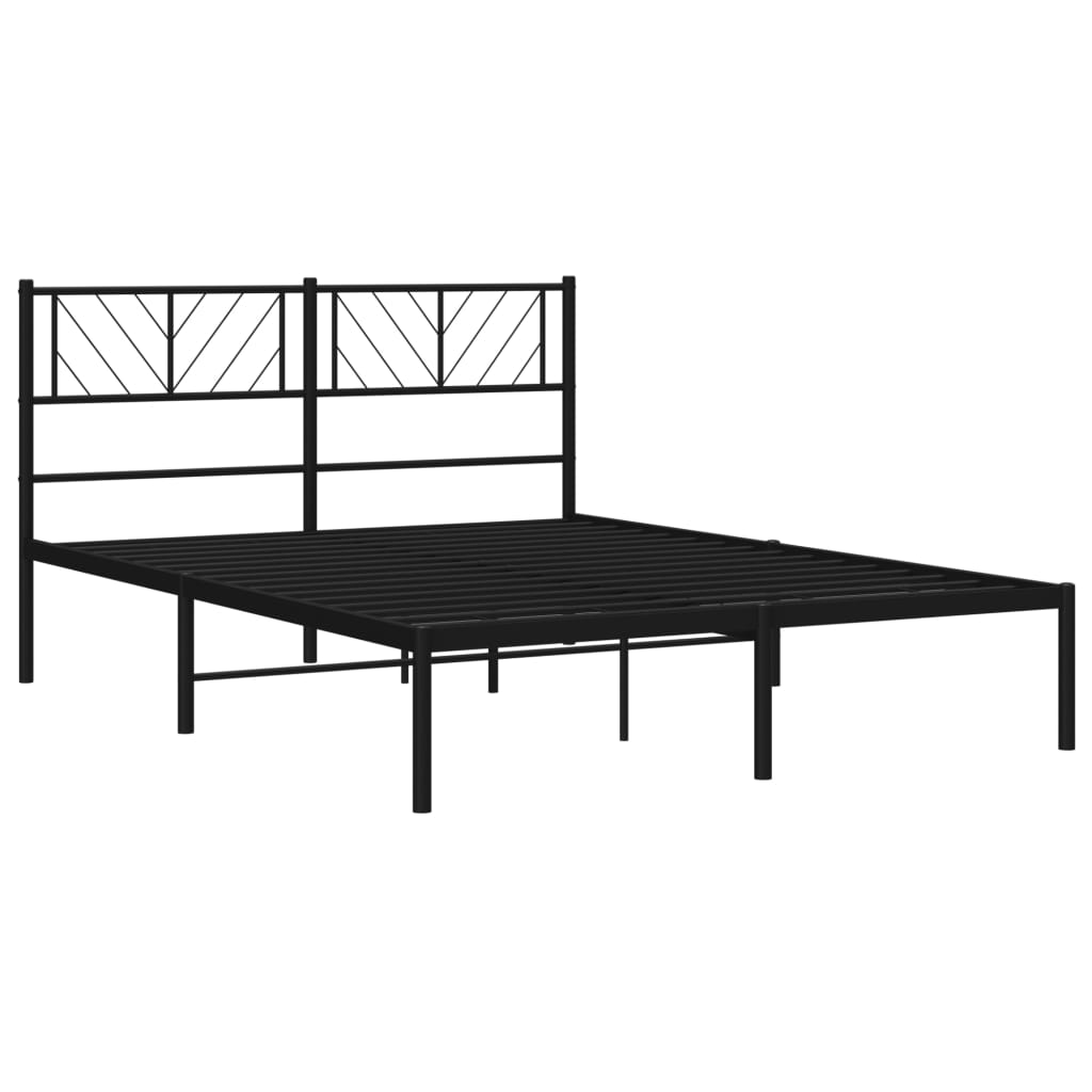 Estrutura de cama com cabeceira 120x190 cm metal preto