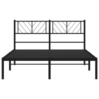 Estrutura de cama com cabeceira 120x190 cm metal preto