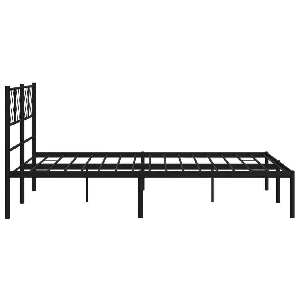 Estrutura de cama com cabeceira 120x190 cm metal preto