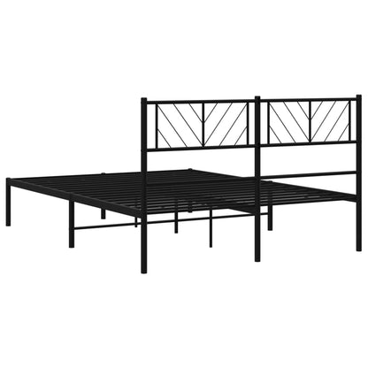 Estrutura de cama com cabeceira 120x190 cm metal preto