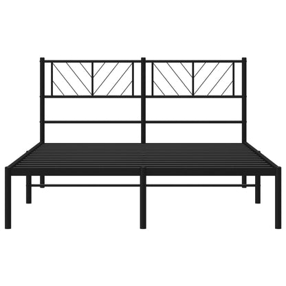 Estrutura de cama com cabeceira 140x190 cm metal preto