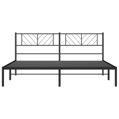 Estrutura de cama em metal com cabeceira 180x200 cm preto