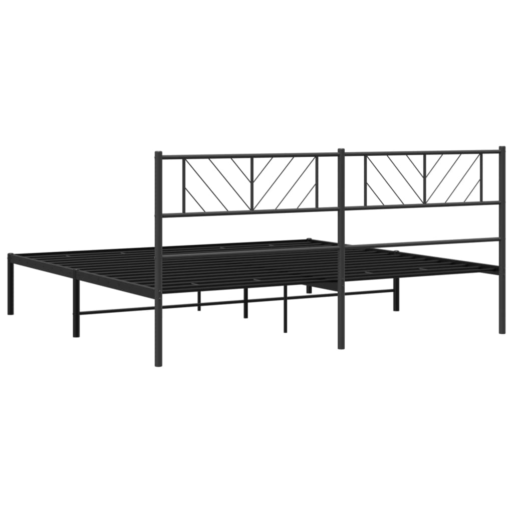 Estrutura de cama em metal com cabeceira 180x200 cm preto