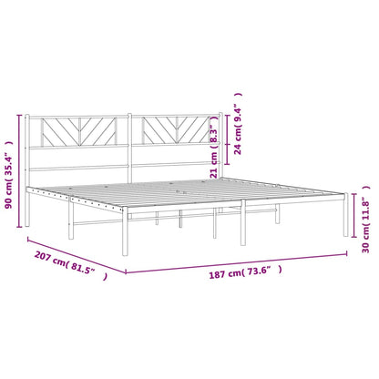 Estrutura de cama em metal com cabeceira 180x200 cm preto