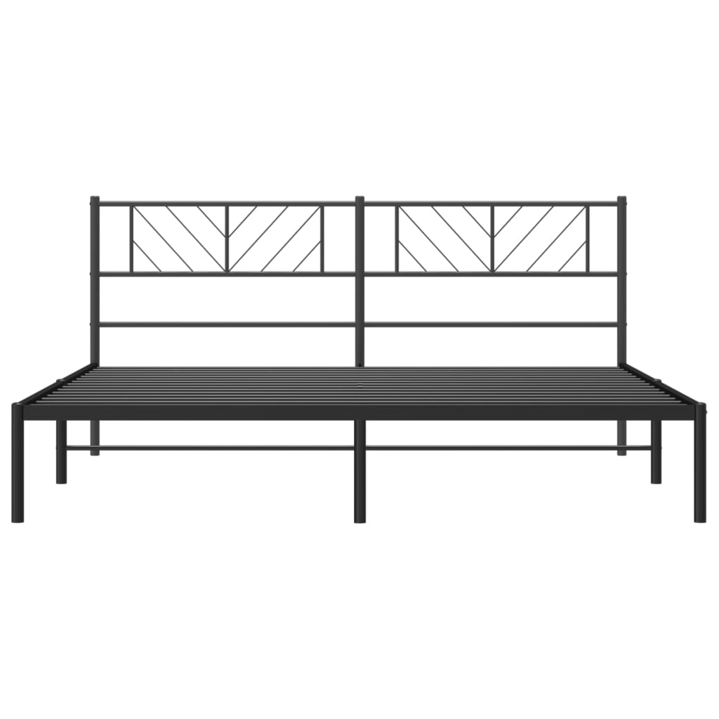 Estrutura de cama com cabeceira 193x203 cm metal preto