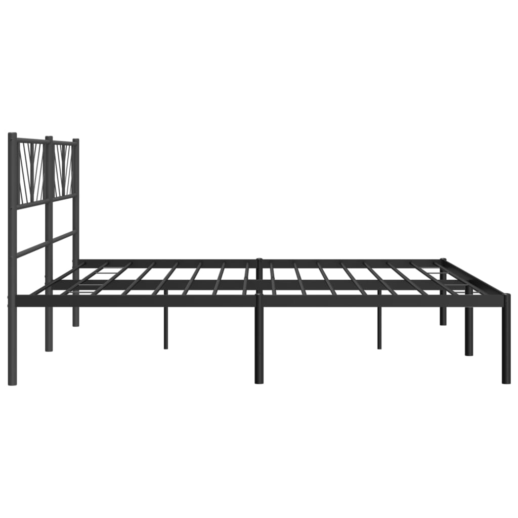 Estrutura de cama com cabeceira 193x203 cm metal preto