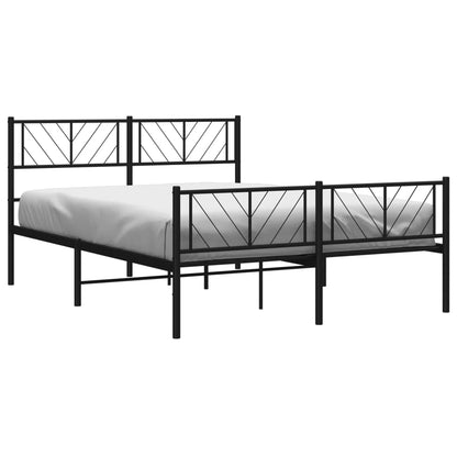 Estrutura de cama com cabeceira e pés 120x190 cm metal preto