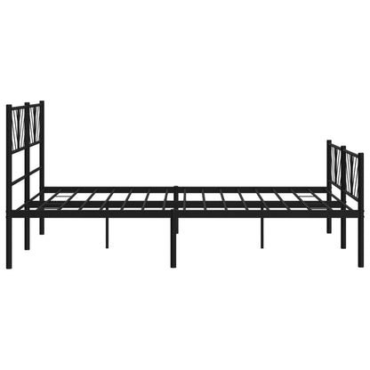 Estrutura de cama com cabeceira e pés 120x190 cm metal preto