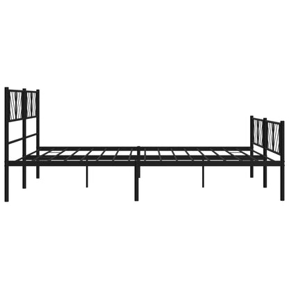 Estrutura de cama com cabeceira e pés 180x200 cm metal preto