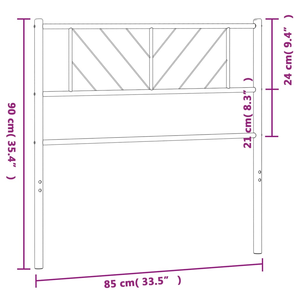 Cabeceira de cama 80 cm metal preto