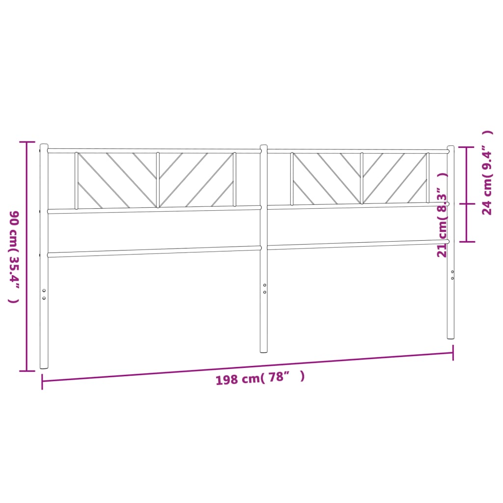 Cabeceira de cama 193 cm metal preto