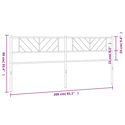 Cabeceira de cama 200 cm metal preto