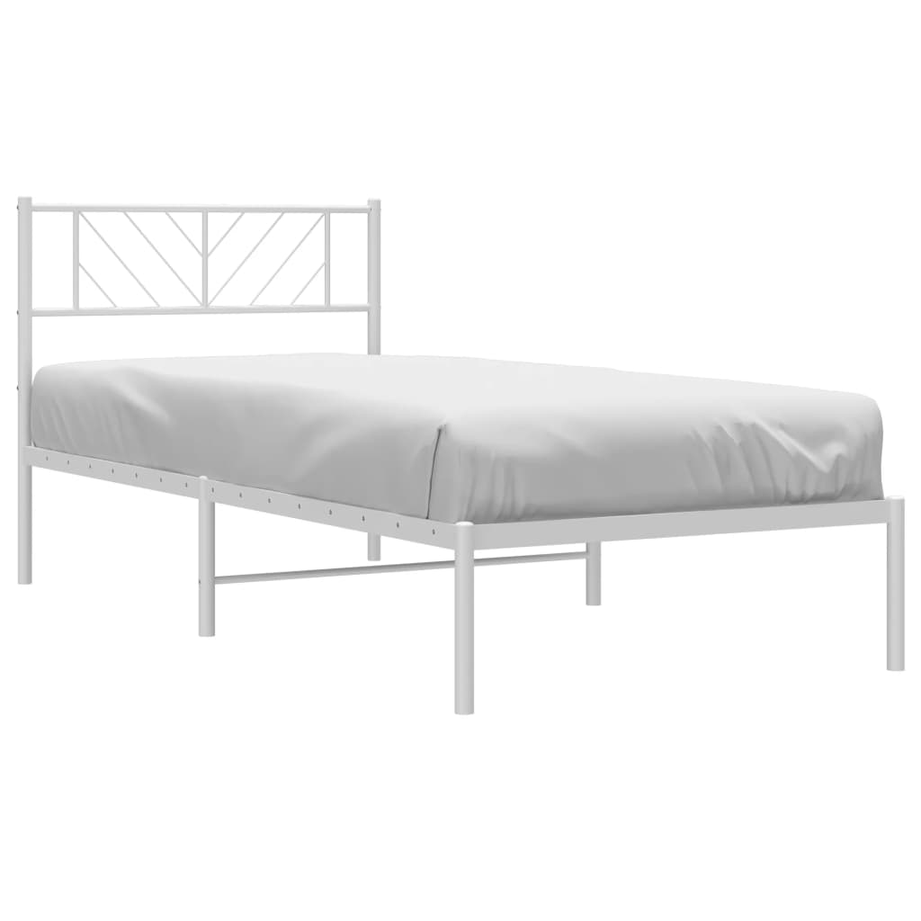 Estrutura de cama com cabeceira 80x200 cm metal branco