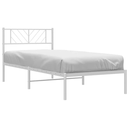 Estrutura de cama com cabeceira 80x200 cm metal branco