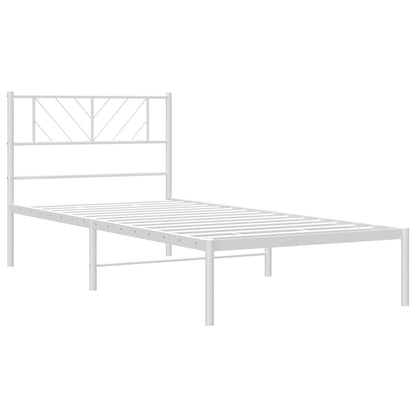 Estrutura de cama com cabeceira 80x200 cm metal branco