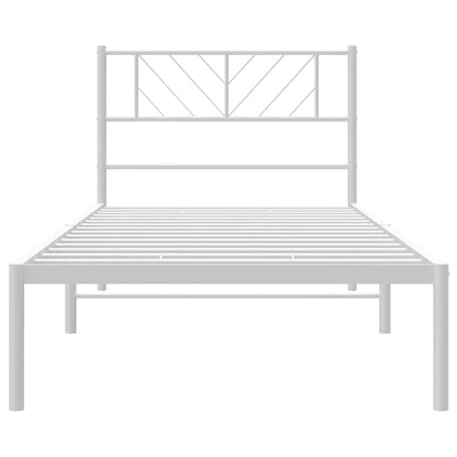 Estrutura de cama com cabeceira 80x200 cm metal branco