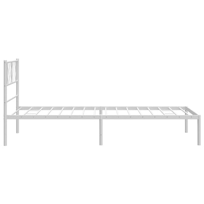 Estrutura de cama com cabeceira 80x200 cm metal branco