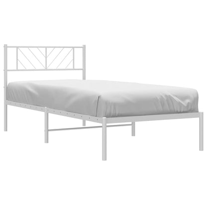 Estrutura de cama com cabeceira 90x190 cm metal branco