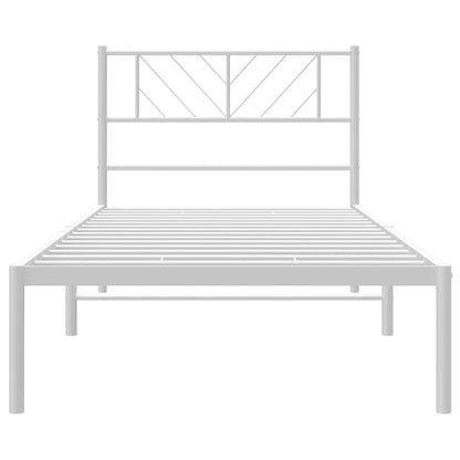 Estrutura de cama com cabeceira 100x200 cm metal branco