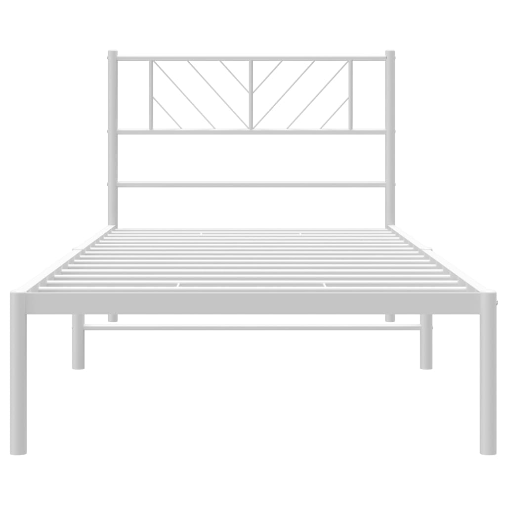 Estrutura de cama em metal com cabeceira 107x203 cm branco