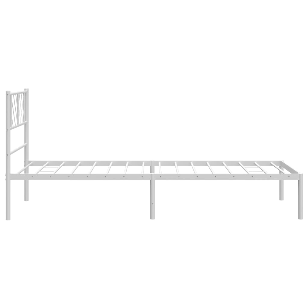 Estrutura de cama em metal com cabeceira 107x203 cm branco