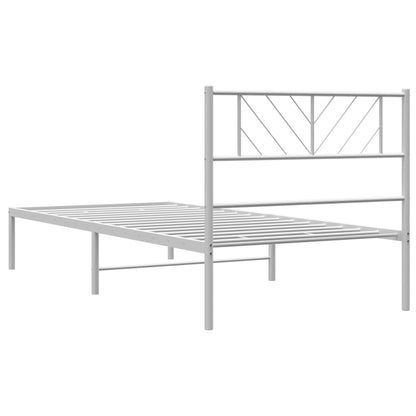 Estrutura de cama em metal com cabeceira 107x203 cm branco