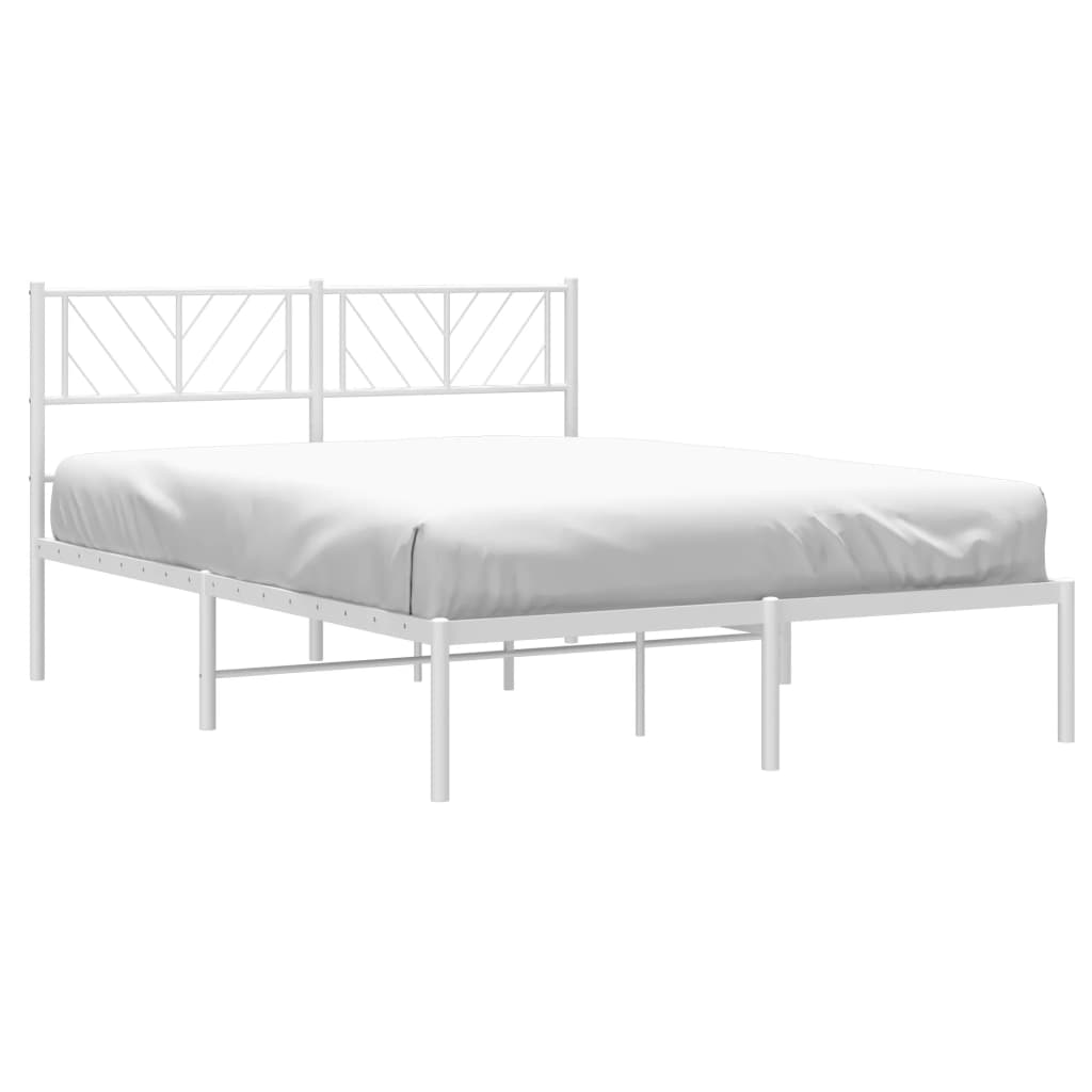 Estrutura de cama com cabeceira 120x190 cm metal branco