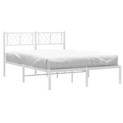 Estrutura de cama com cabeceira 120x190 cm metal branco