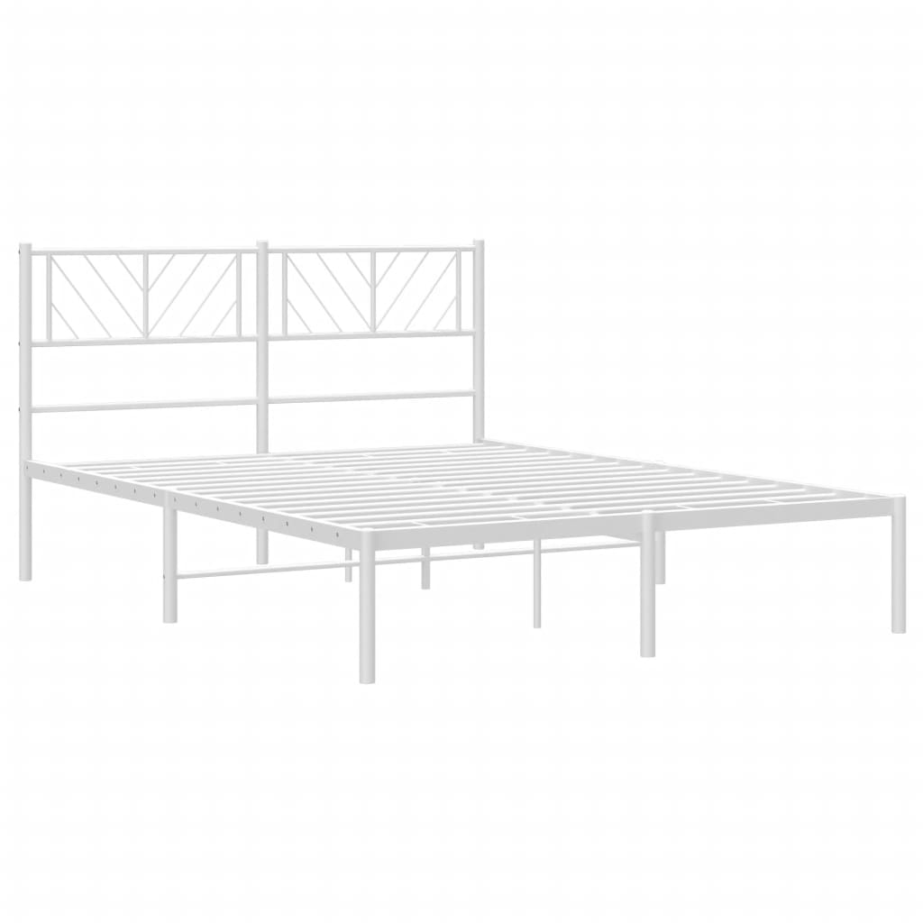 Estrutura de cama com cabeceira 120x190 cm metal branco