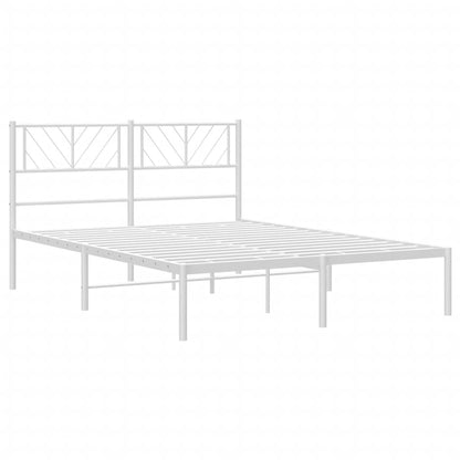 Estrutura de cama com cabeceira 120x190 cm metal branco