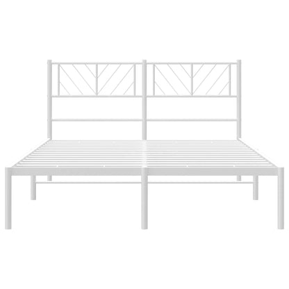 Estrutura de cama com cabeceira 120x190 cm metal branco