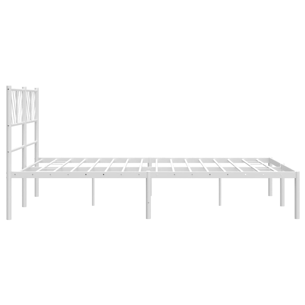 Estrutura de cama com cabeceira 120x190 cm metal branco