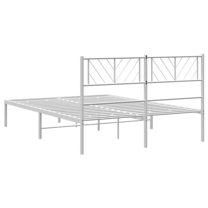 Estrutura de cama com cabeceira 120x190 cm metal branco