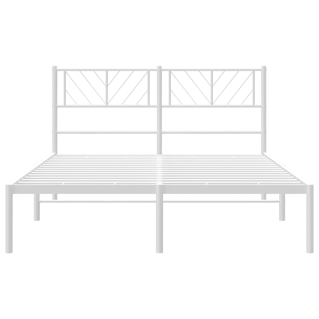 Estrutura de cama com cabeceira 120x200 cm metal branco