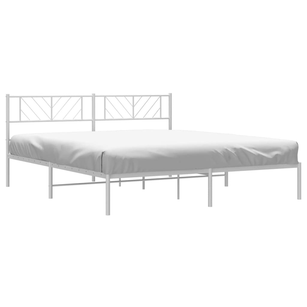 Estrutura de cama com cabeceira 180x200 cm metal branco