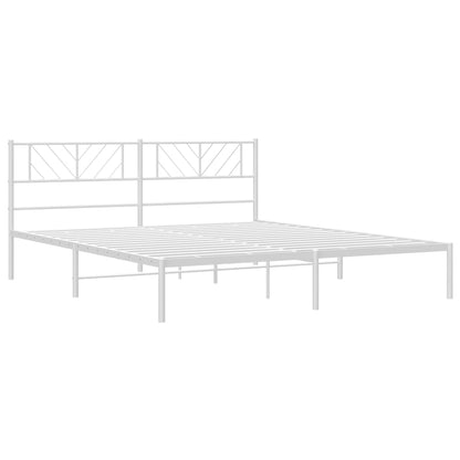 Estrutura de cama com cabeceira 180x200 cm metal branco