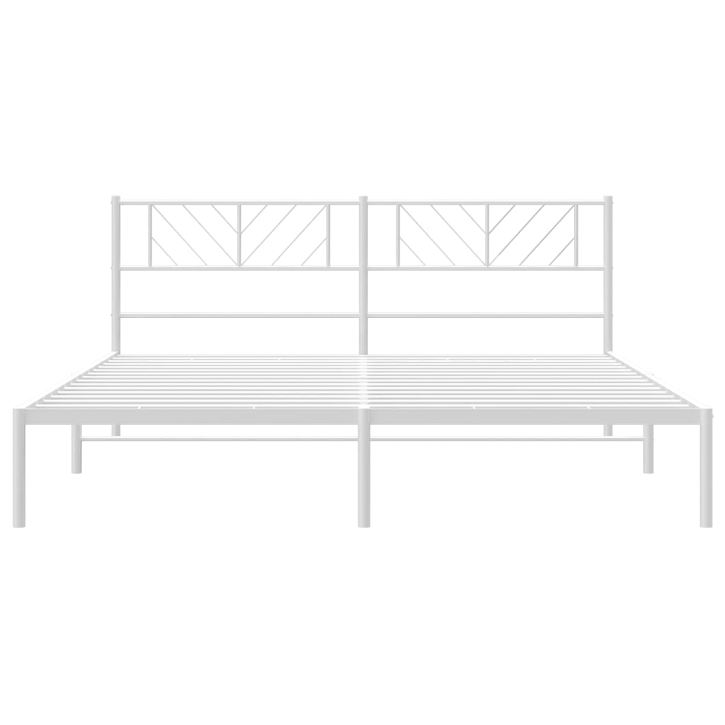 Estrutura de cama com cabeceira 180x200 cm metal branco