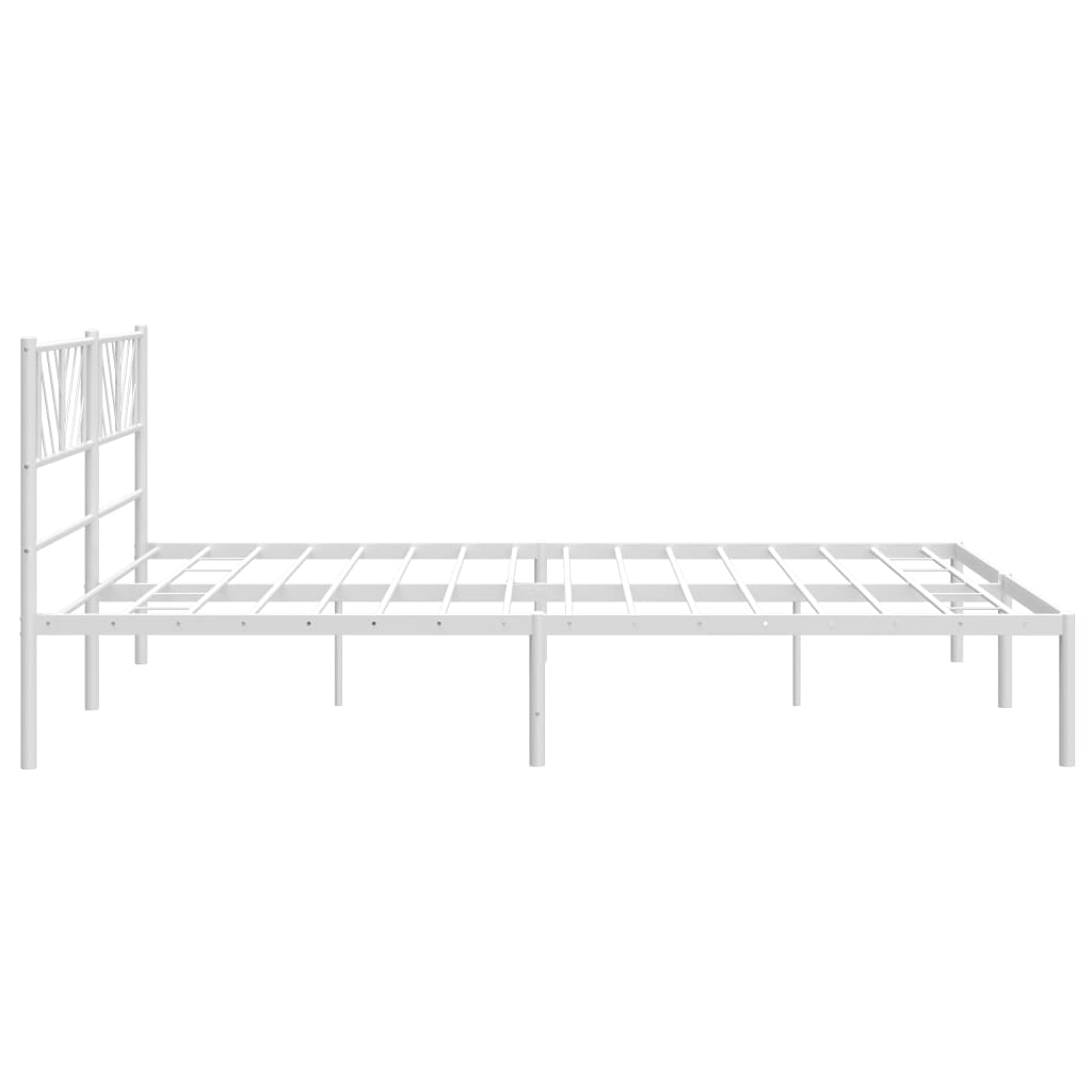 Estrutura de cama com cabeceira 180x200 cm metal branco