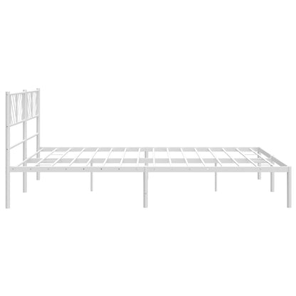 Estrutura de cama com cabeceira 180x200 cm metal branco