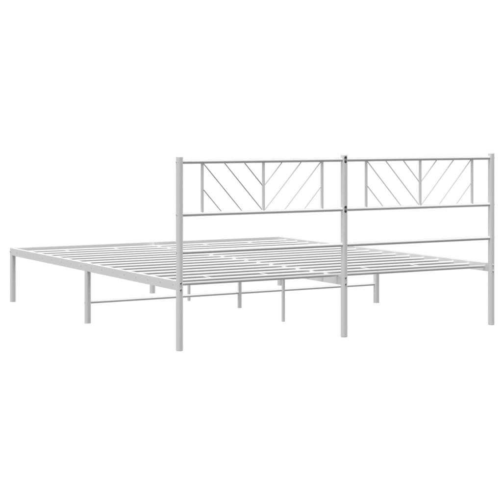 Estrutura de cama com cabeceira 180x200 cm metal branco