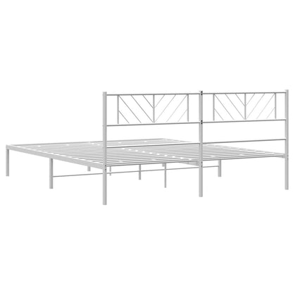 Estrutura de cama com cabeceira 180x200 cm metal branco