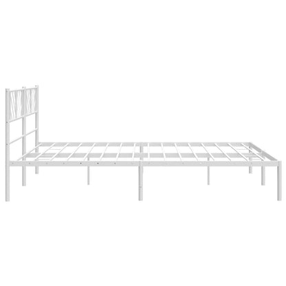 Estrutura de cama com cabeceira 183x213 cm metal branco