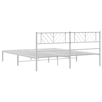 Estrutura de cama com cabeceira 183x213 cm metal branco