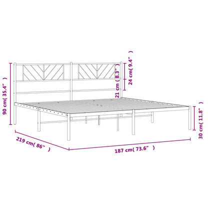 Estrutura de cama com cabeceira 183x213 cm metal branco