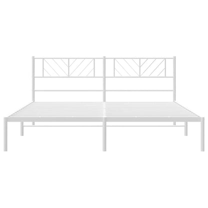 Estrutura de cama com cabeceira 193x203 cm metal branco