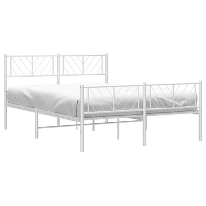 Estrutura de cama com cabeceira e pés 120x190 cm metal branco