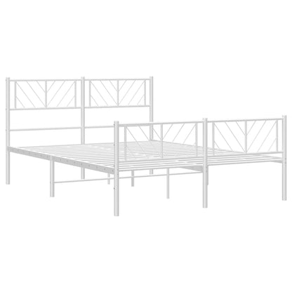 Estrutura de cama com cabeceira e pés 120x190 cm metal branco