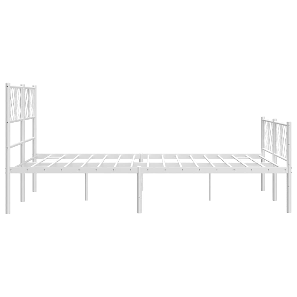 Estrutura de cama com cabeceira e pés 120x190 cm metal branco