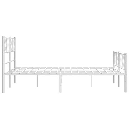 Estrutura de cama com cabeceira e pés 120x190 cm metal branco